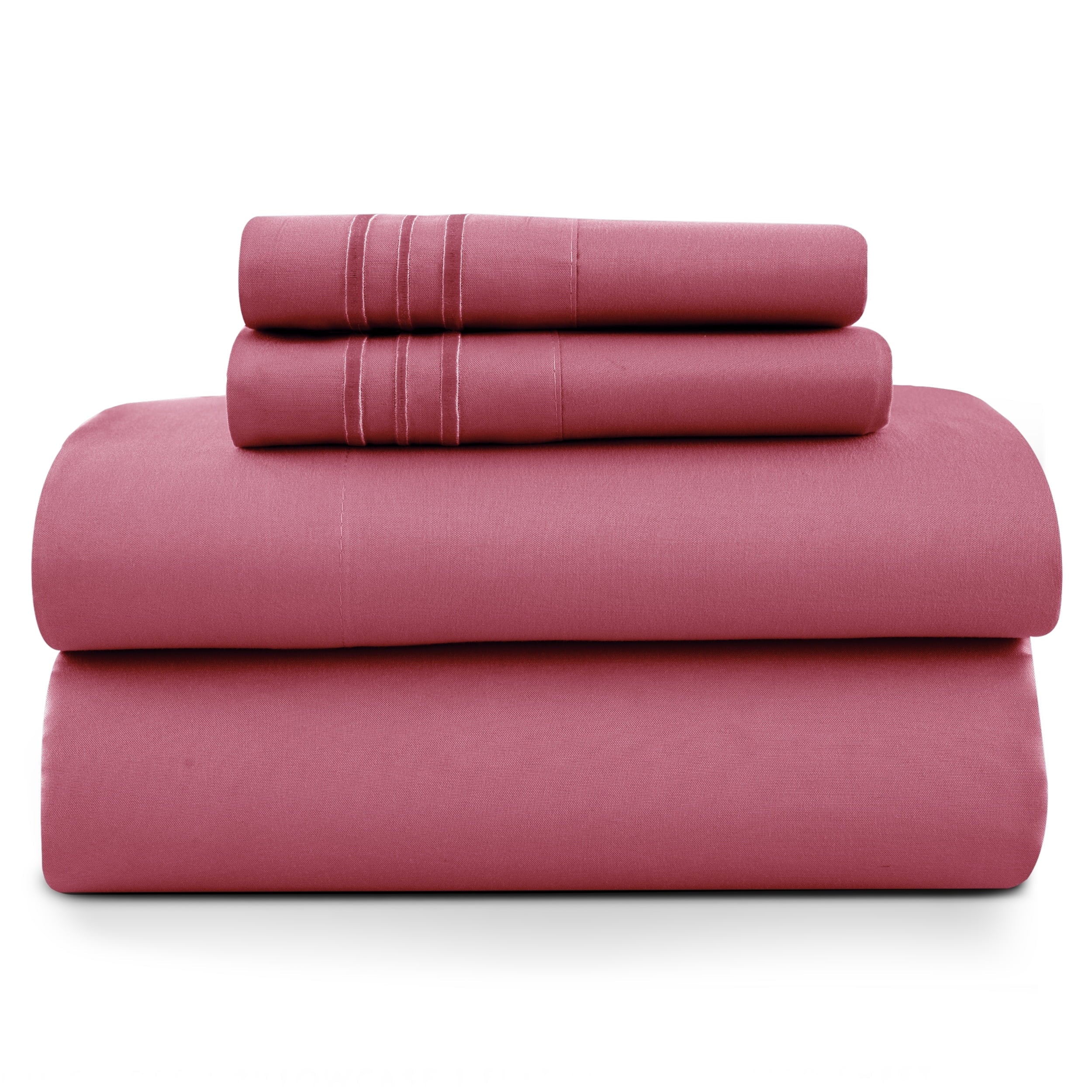 Size Sheet Set, 4-Piece Plain Soft Microfiber – Deep Pocket Bed Sheets, Includes 1 Fitted Sheet, 1 Flat Sheet, 2 Pill...